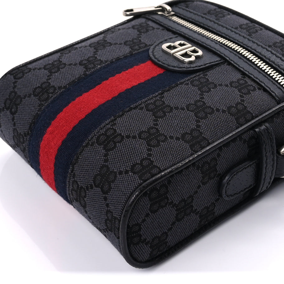 Balenciaga X Balenciaga BB Monogram Web Mini Ophidia Messenger  Black Image 8