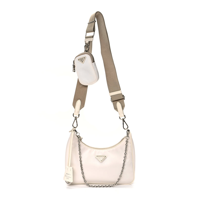  Prada Nylon Re-Edition 2005 Shoulder Bag White