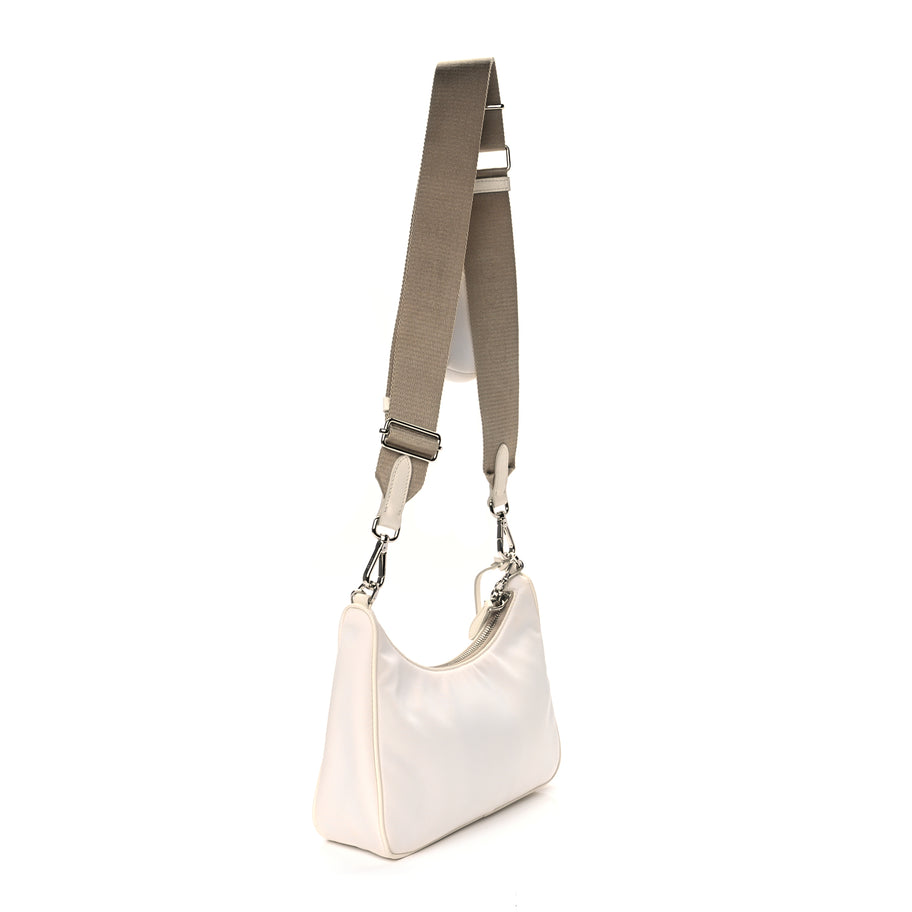 Prada Nylon Re-Edition 2005 Shoulder Bag White Image 2