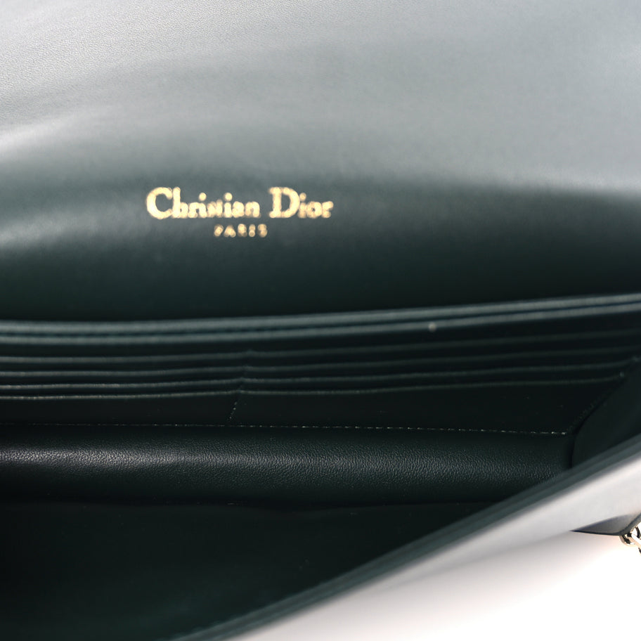 Christian Dior Lambskin Cannage Lady Dior Pouch Dark Green Image 5