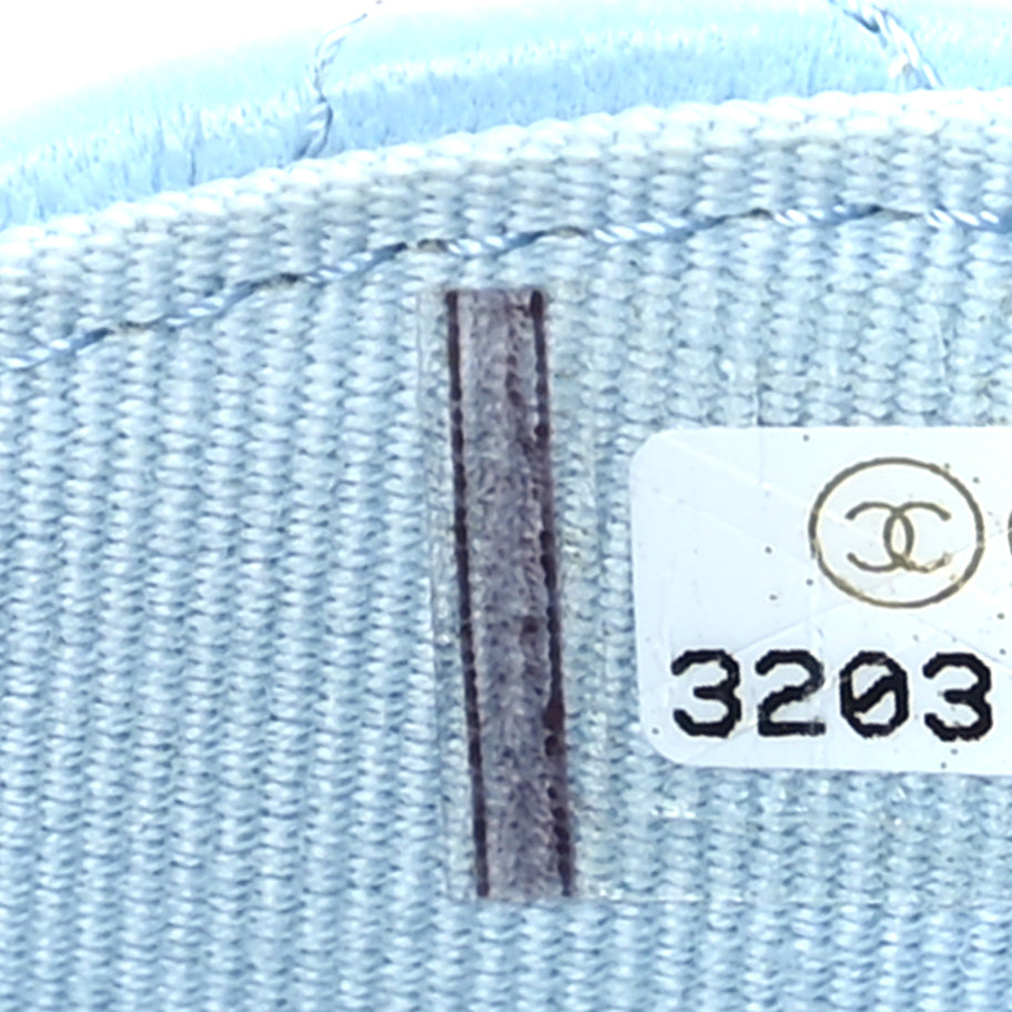 Chanel Lambskin Quilted CC Clutch With Chain Light Blue Image 7
