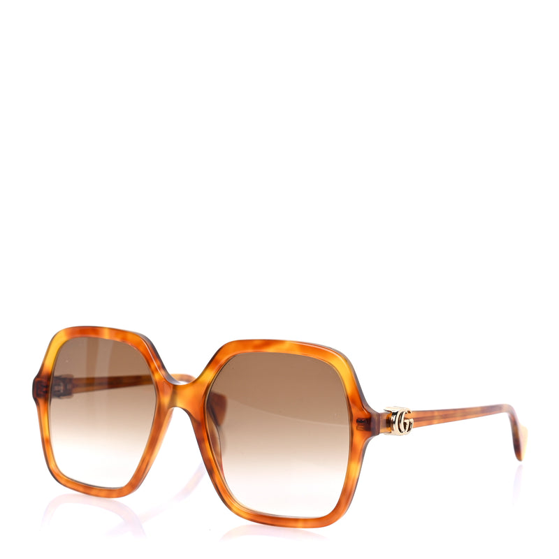  Gucci Acetate Oversize Rectangle Frame GG1072S Sunglasses Tortoise