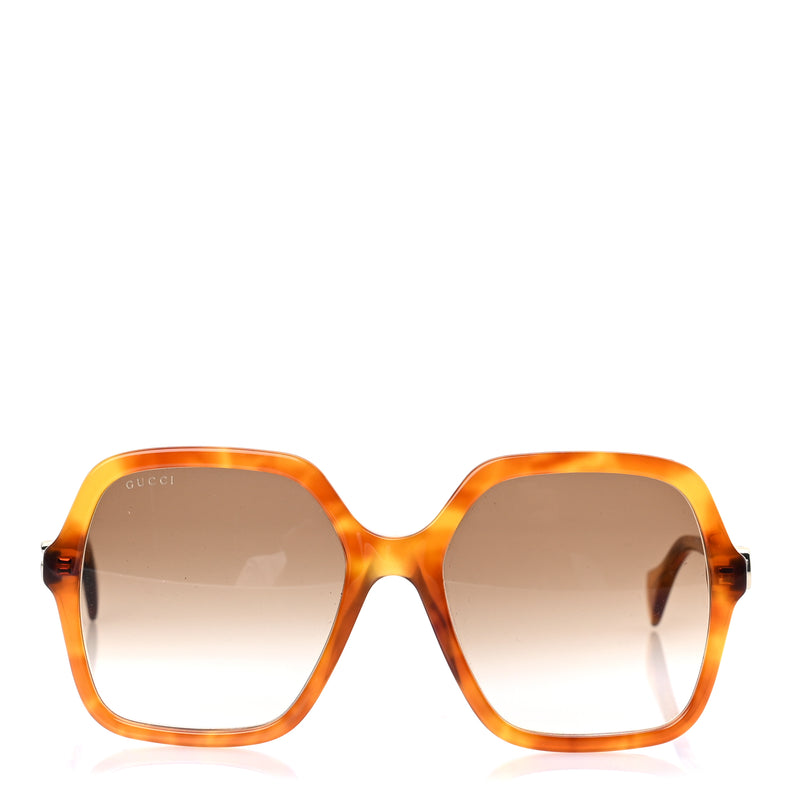  Gucci Acetate Oversize Rectangle Frame GG1072S Sunglasses Tortoise