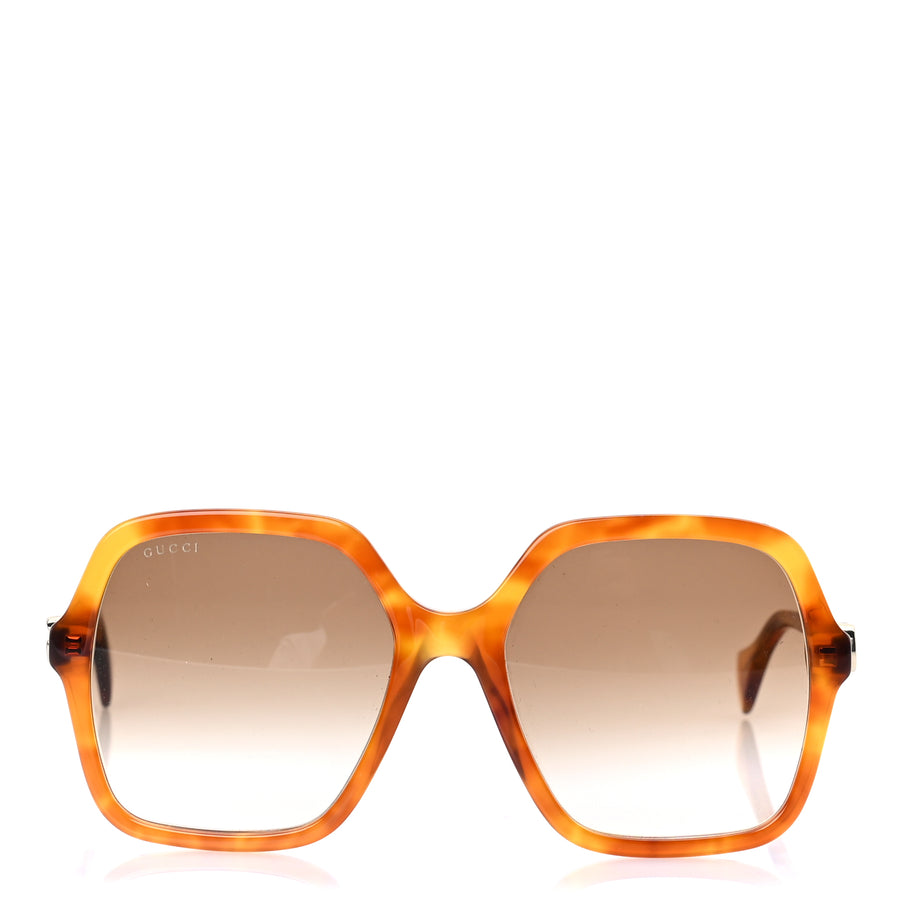 Gucci Acetate Oversize Rectangle Frame GG1072S Sunglasses Tortoise Image 2
