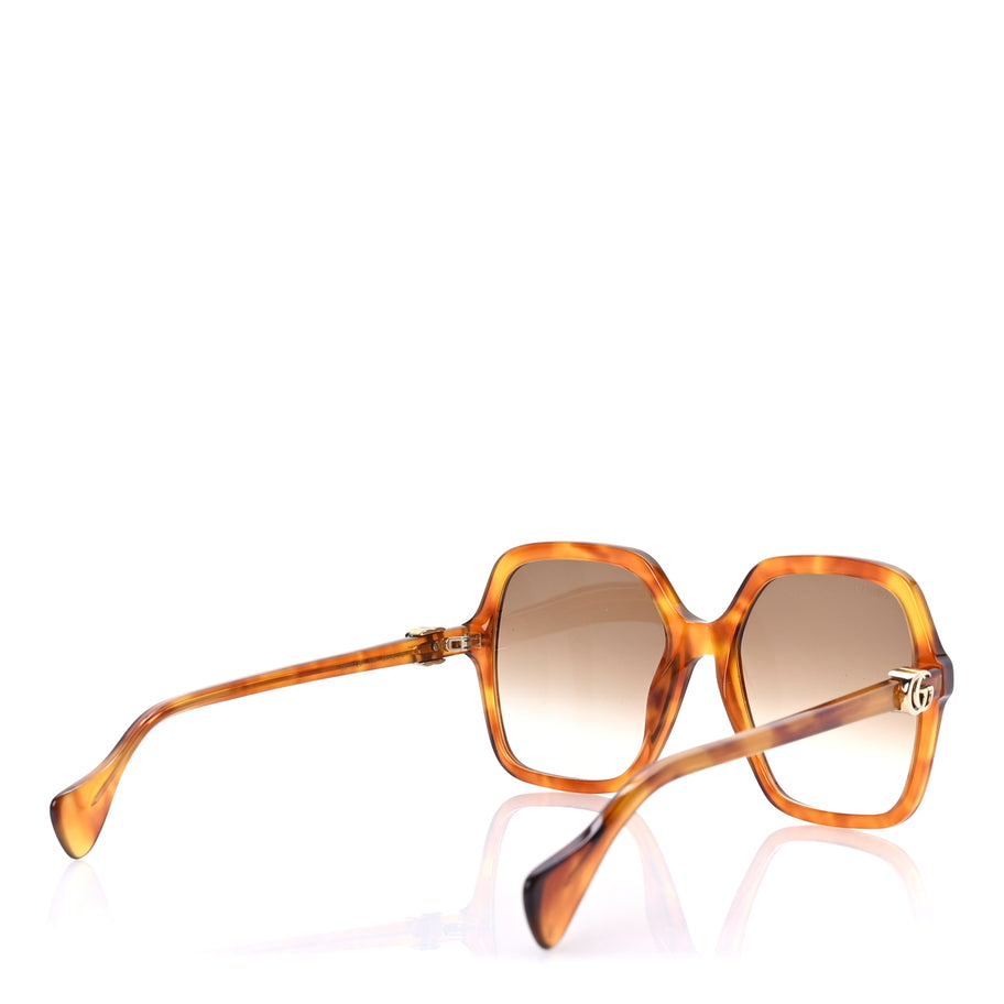 Gucci Acetate Oversize Rectangle Frame GG1072S Sunglasses Tortoise Image 4