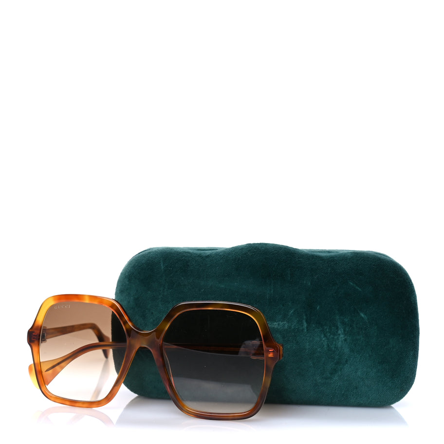 Gucci Acetate Oversize Rectangle Frame GG1072S Sunglasses Tortoise Image 7