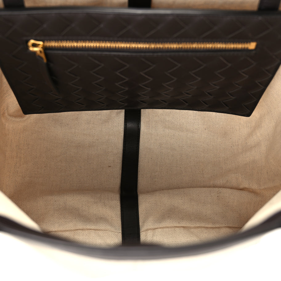 Bottega Veneta Canvas Mix Nappa Intrecciato Medium Flip Flap Tote Natural Fondant Natural/Fondant Image 4