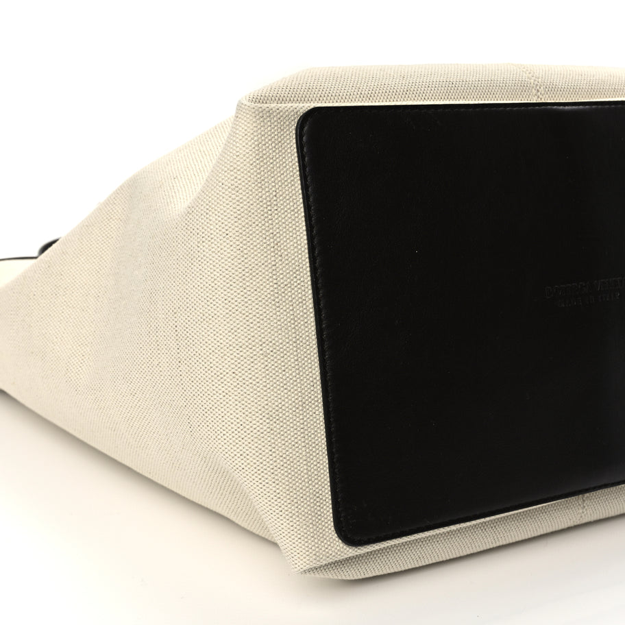 Bottega Veneta Canvas Mix Nappa Intrecciato Medium Flip Flap Tote Natural Fondant Natural/Fondant Image 7