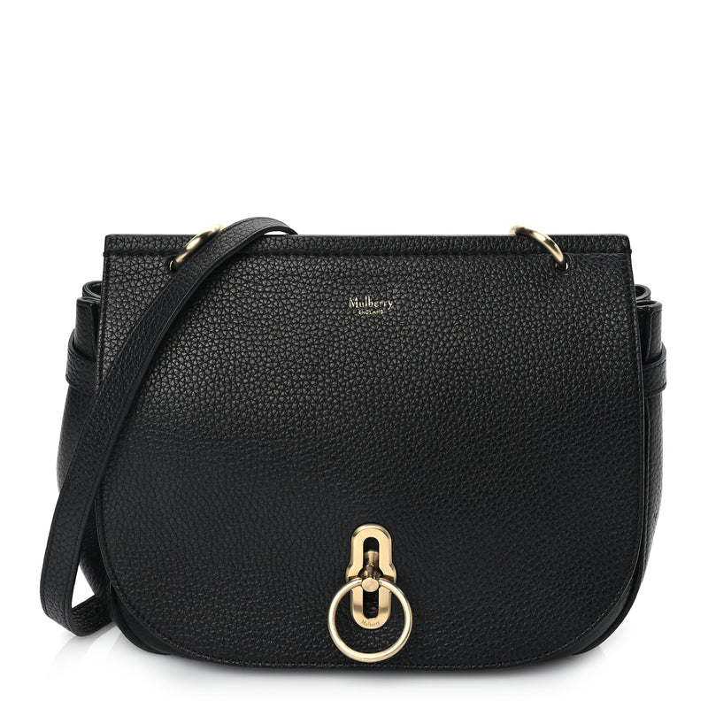  Mulberry Small Classic Grain Calfskin Amberley Satchel Black