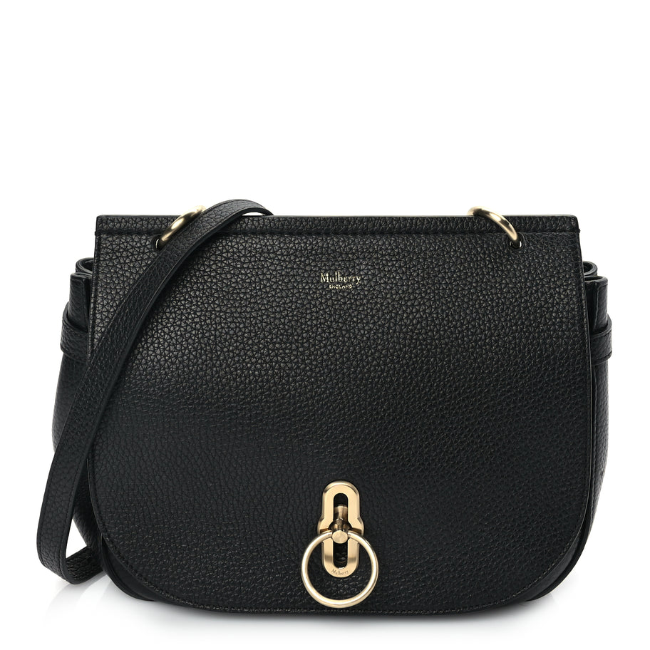 Mulberry Small Classic Grain Calfskin Amberley Satchel Black Image 1