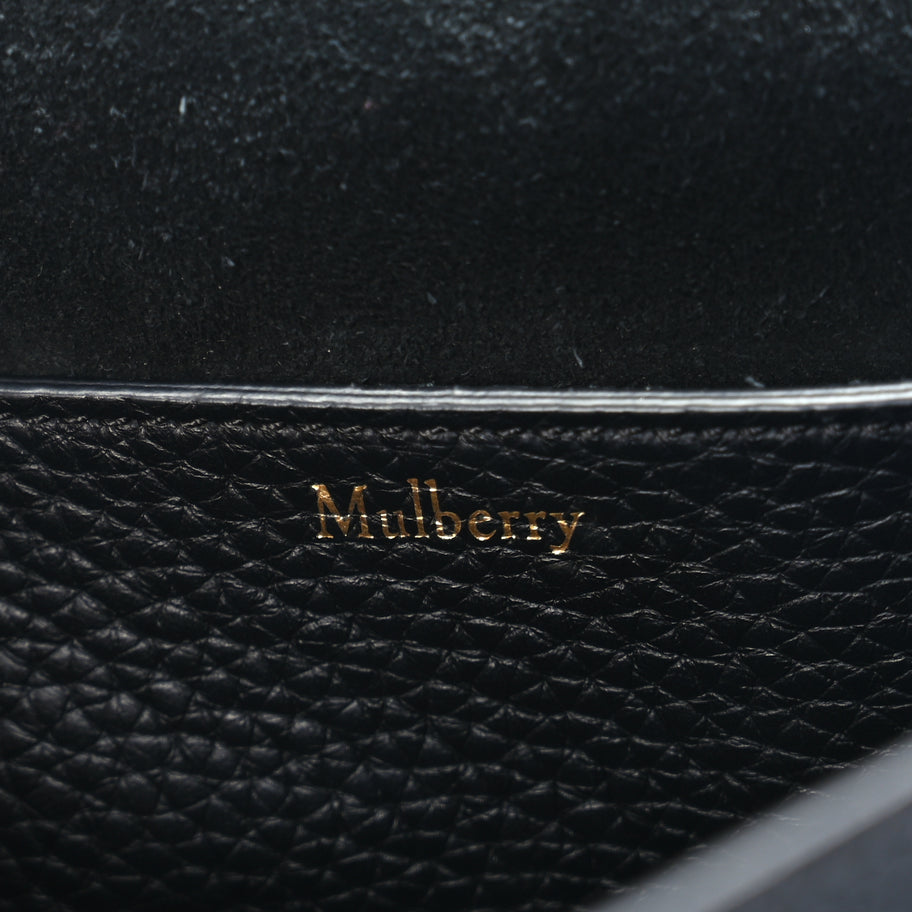 Mulberry Small Classic Grain Calfskin Amberley Satchel Black Image 5