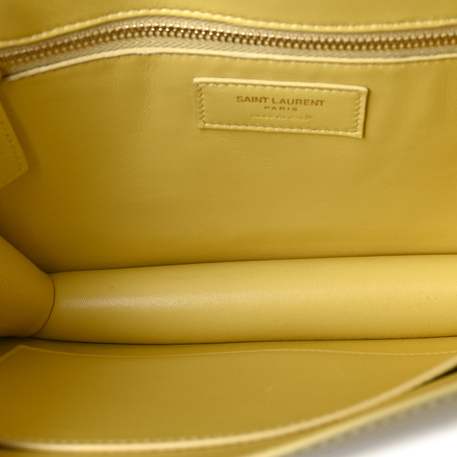 Saint Laurent Smooth Calfskin Carre Satchel  Paille Image 5