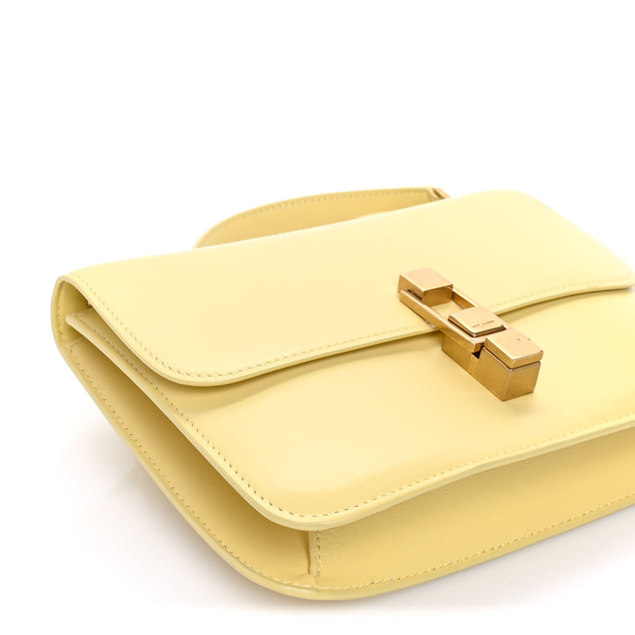 Saint Laurent Smooth Calfskin Carre Satchel  Paille Image 7