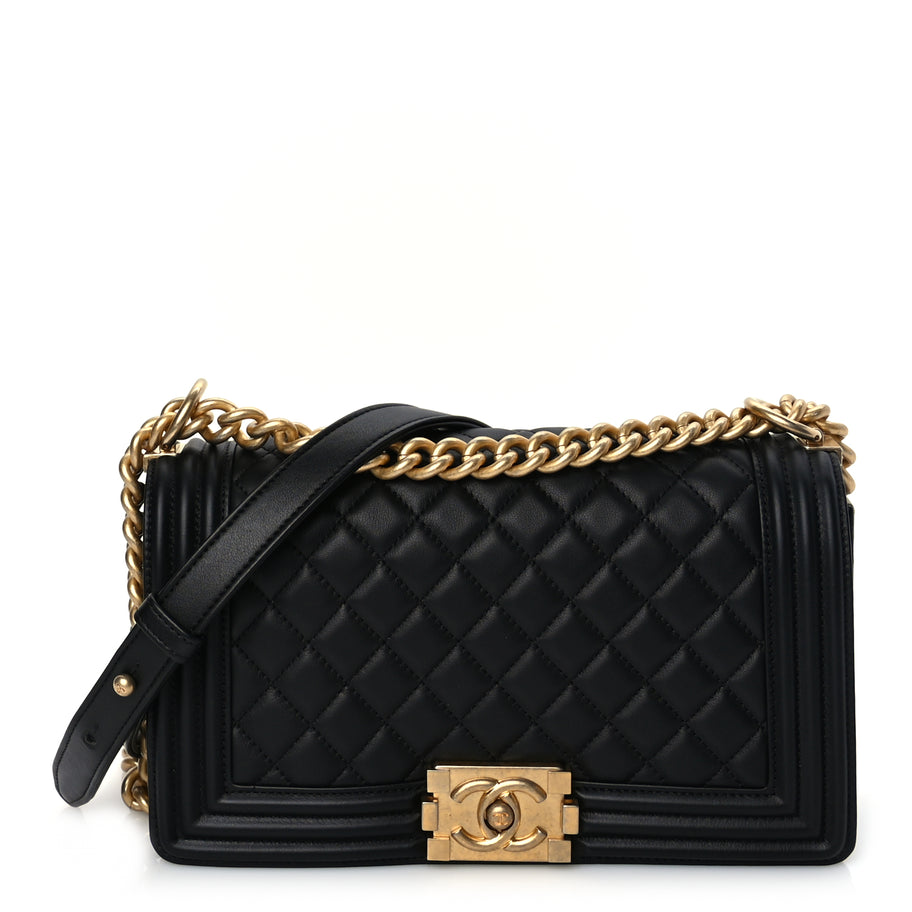 Chanel Calfskin Quilted Medium Boy Flap Black Image 1