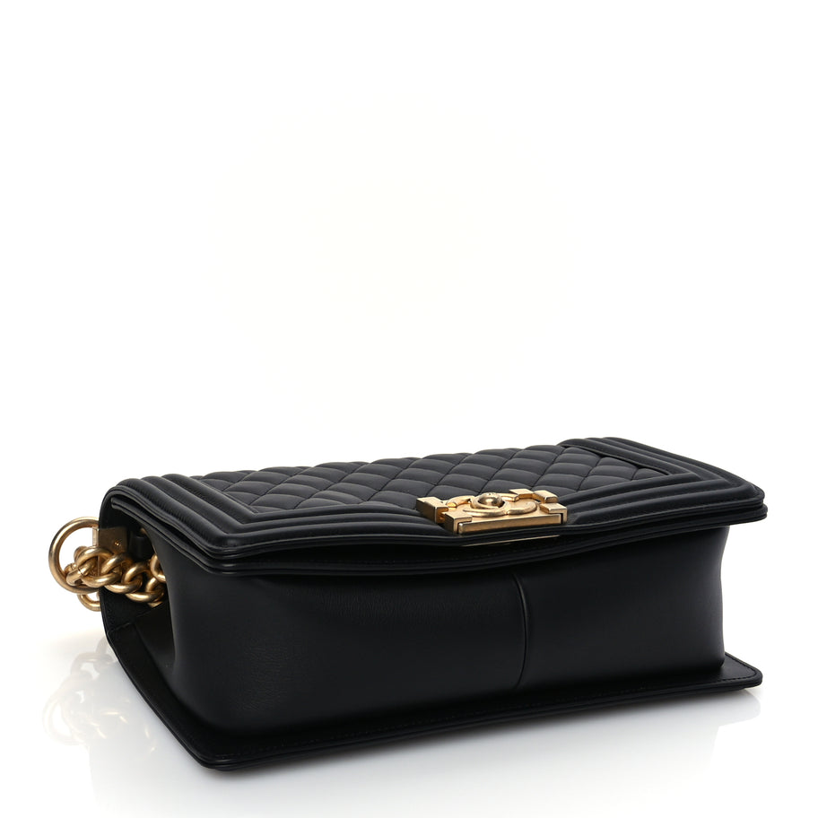 Chanel Calfskin Quilted Medium Boy Flap Black Image 3