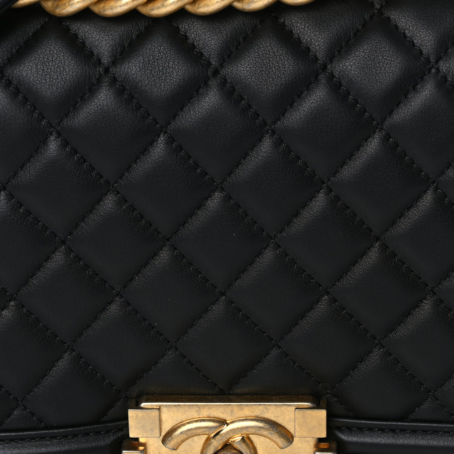 Chanel Calfskin Quilted Medium Boy Flap Black Image 7