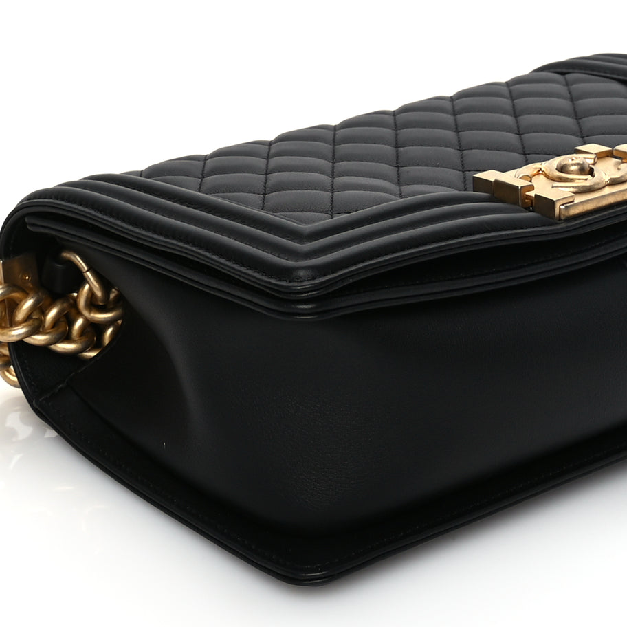 Chanel Calfskin Quilted Medium Boy Flap Black Image 8