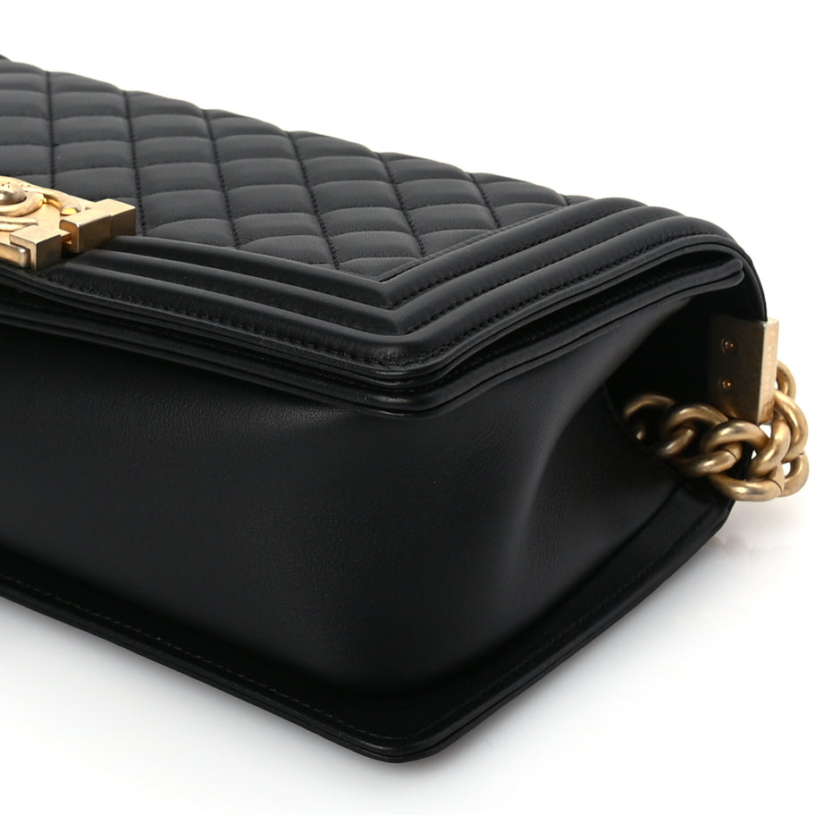 Chanel Calfskin Quilted Medium Boy Flap Black Image 9