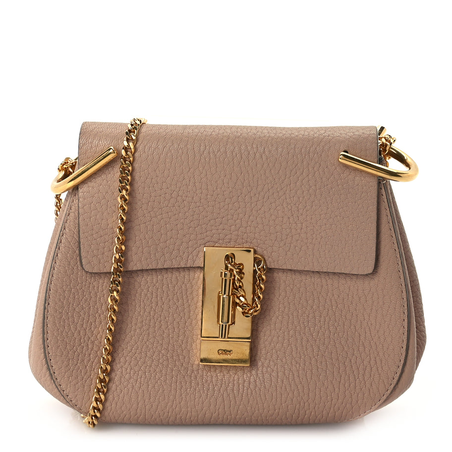 Chloe Grained Lambskin Drew Shoulder Bag Cement Pink Image 1