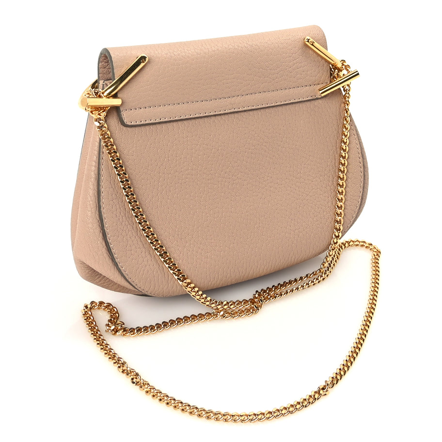 Chloe Grained Lambskin Drew Shoulder Bag Cement Pink Image 2