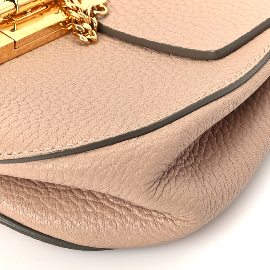 Chloe Grained Lambskin Drew Shoulder Bag Cement Pink Image 8
