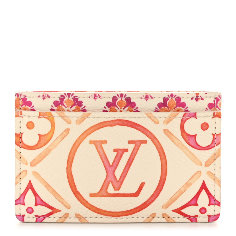  Louis Vuitton Monogram Tiles By The Pool Card Holder Coral Coral