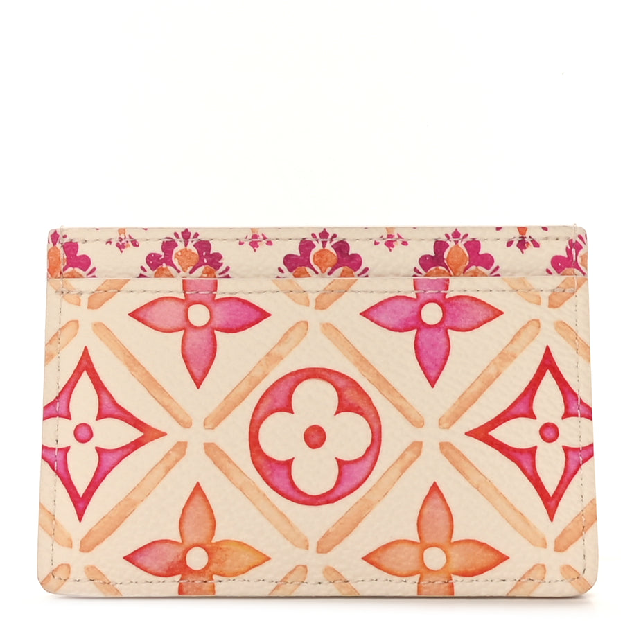 Louis Vuitton Monogram Tiles By The Pool Card Holder Coral Coral Image 3