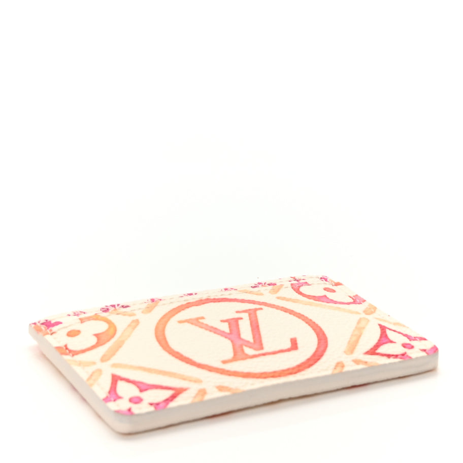 Louis Vuitton Monogram Tiles By The Pool Card Holder Coral Coral Image 4