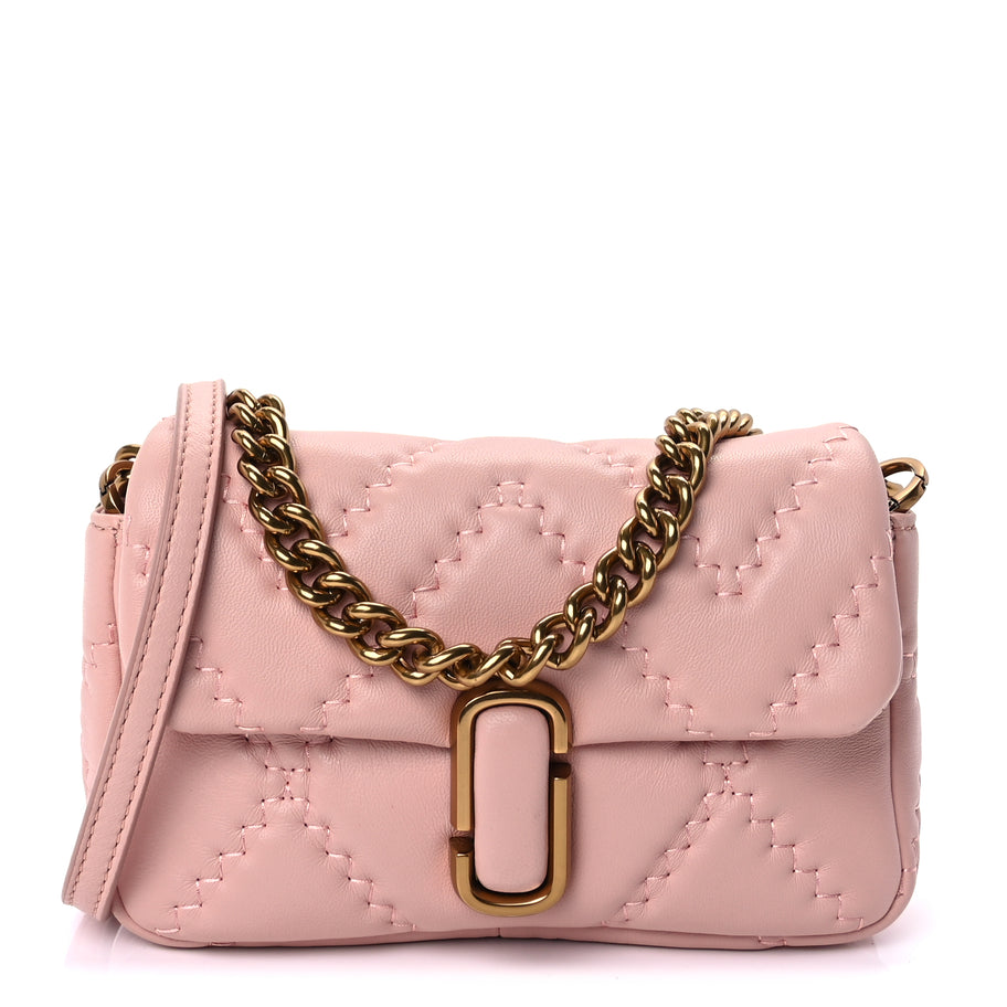 Marc Jacobs Lambskin Quilted Medium J Marc Shoulder Bag Rose Image 1