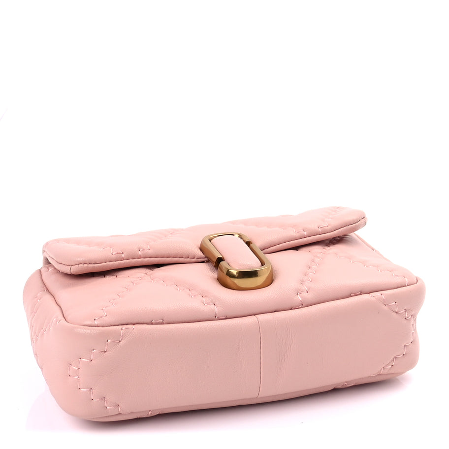 Marc Jacobs Lambskin Quilted Medium J Marc Shoulder Bag Rose Image 3