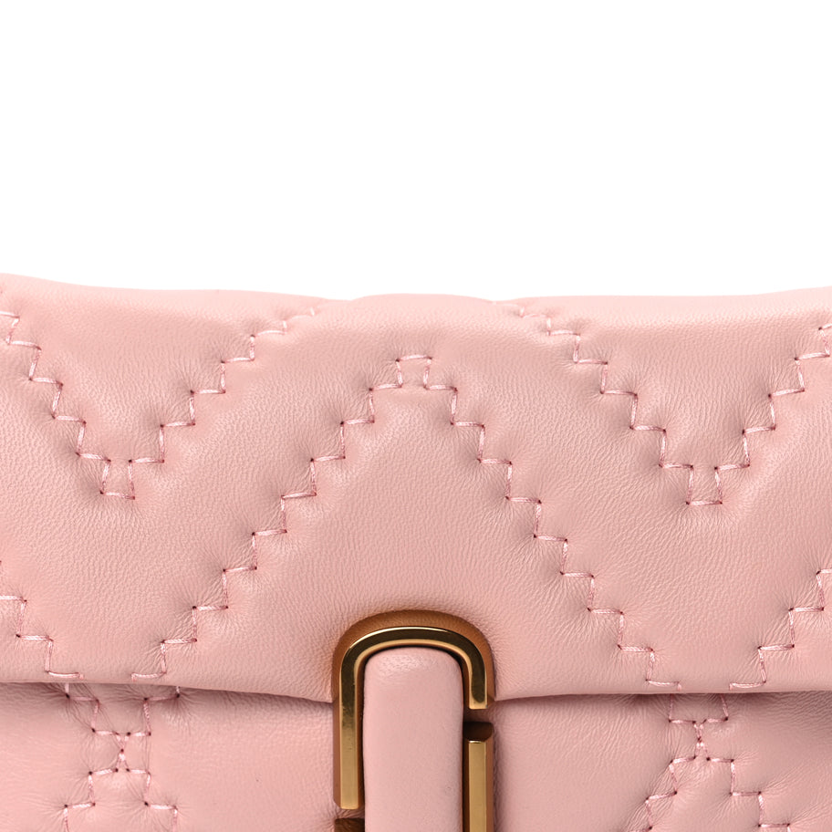 Marc Jacobs Lambskin Quilted Medium J Marc Shoulder Bag Rose Image 6