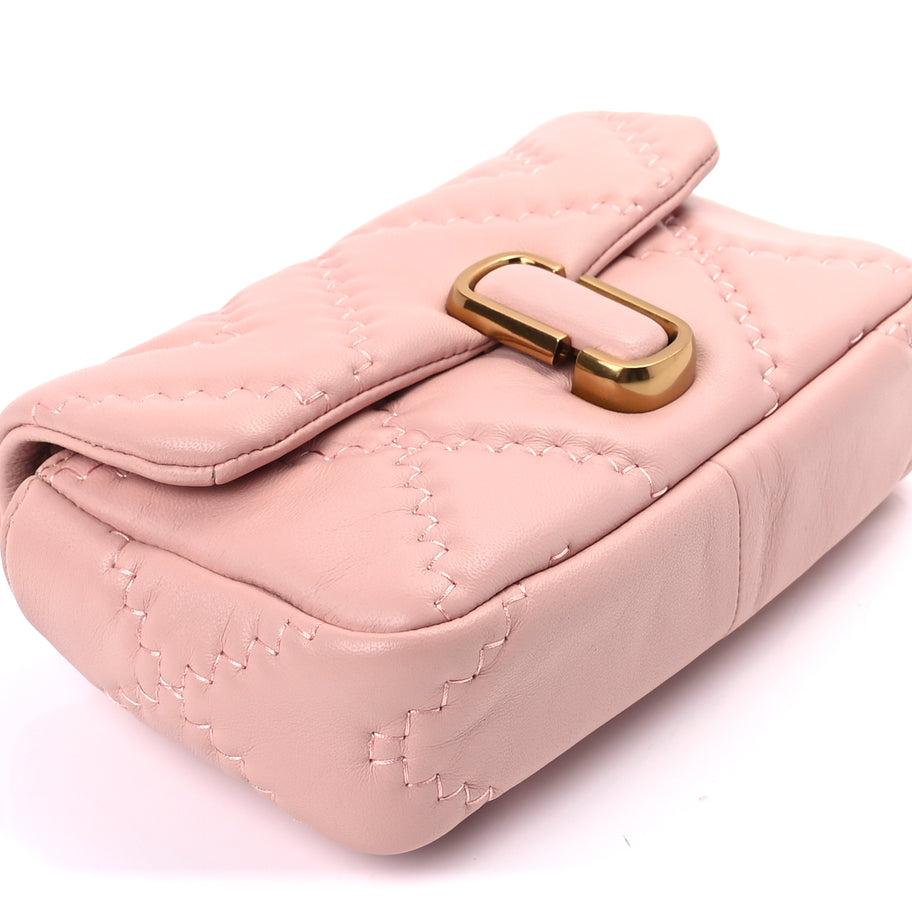 Marc Jacobs Lambskin Quilted Medium J Marc Shoulder Bag Rose Image 7
