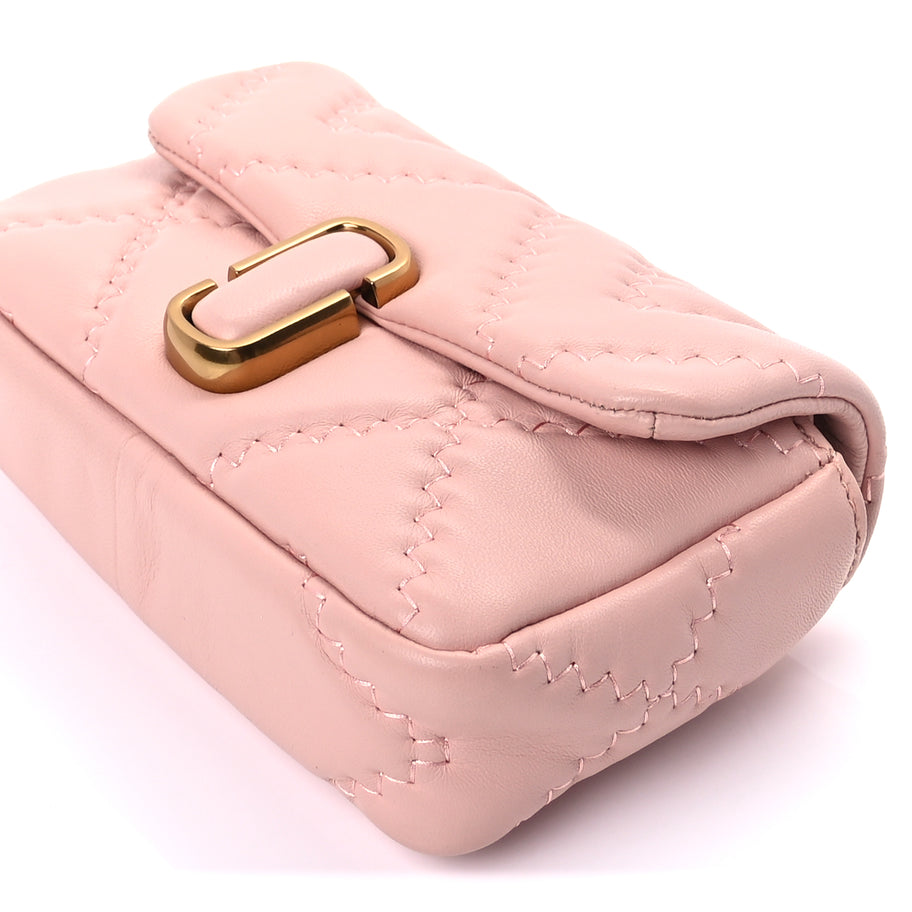 Marc Jacobs Lambskin Quilted Medium J Marc Shoulder Bag Rose Image 8
