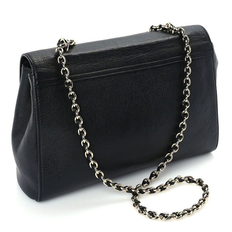  Mulberry Glossy Goatskin Medium Lily Flap Black