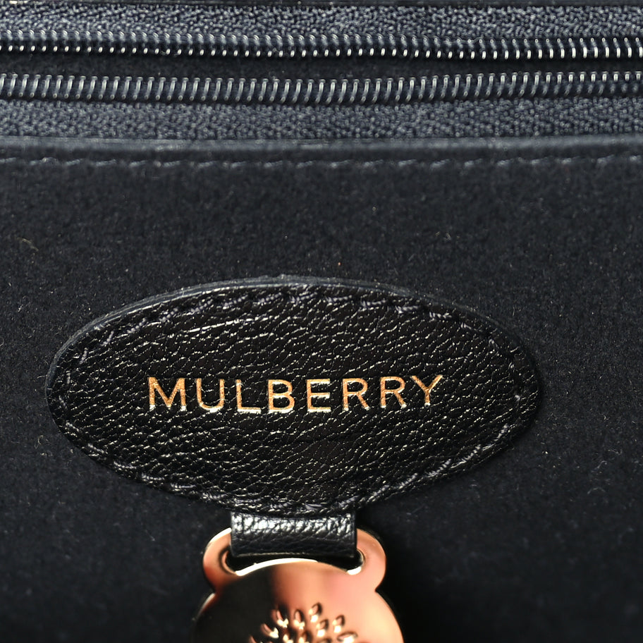 Mulberry Glossy Goatskin Medium Lily Flap Black Image 5