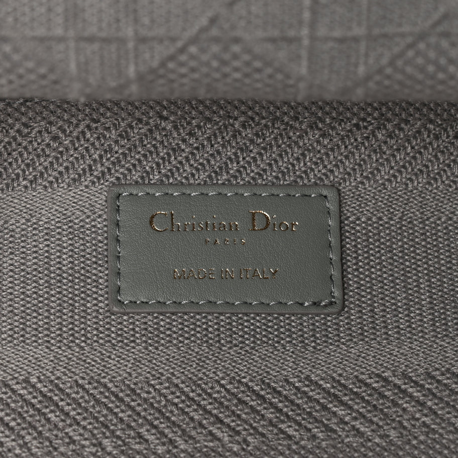 Christian Dior Canvas Embroidered Cannage Lady D-Lite Gray Image 5