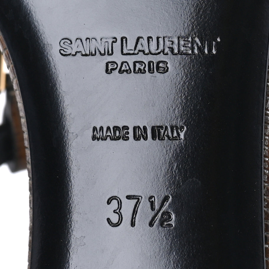 Saint Laurent Calfskin Cassandra 60 Sandals 37.5 Macadamia Brown Image 7