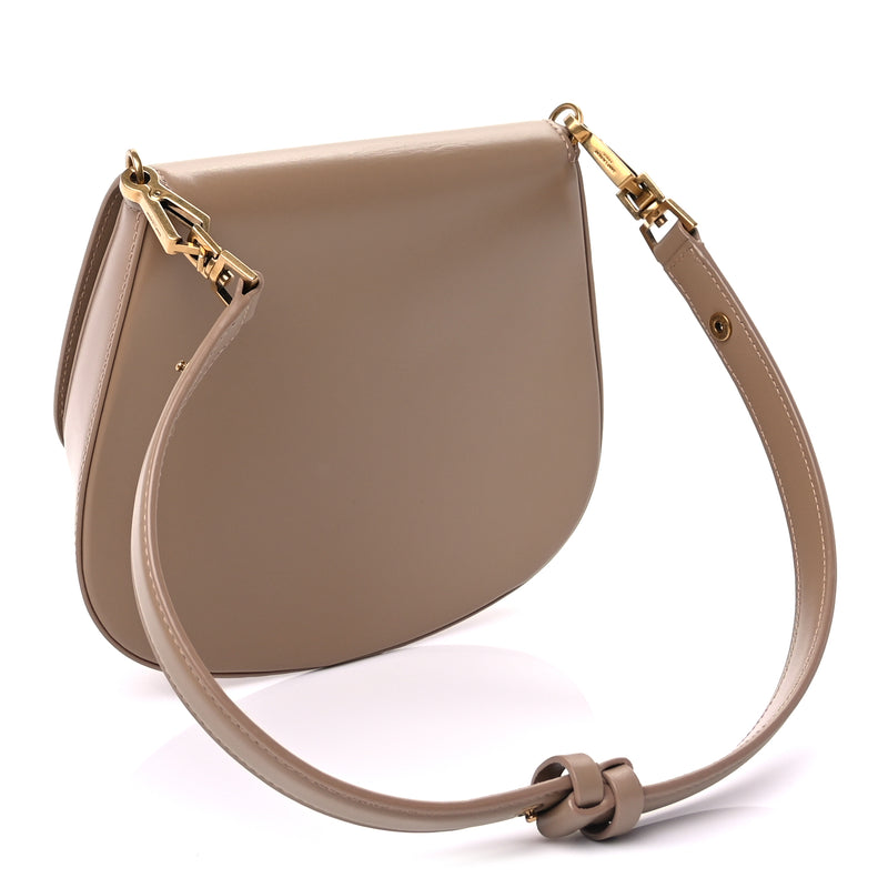  Saint Laurent Box Calfskin Mini Voltaire Top Handle Bag  Dark Toffee