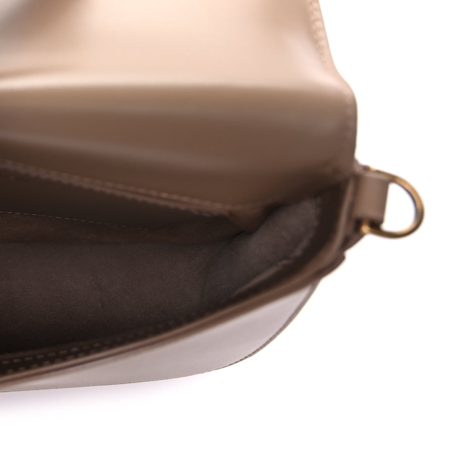 Saint Laurent Box Calfskin Mini Voltaire Top Handle Bag  Dark Toffee Image 4