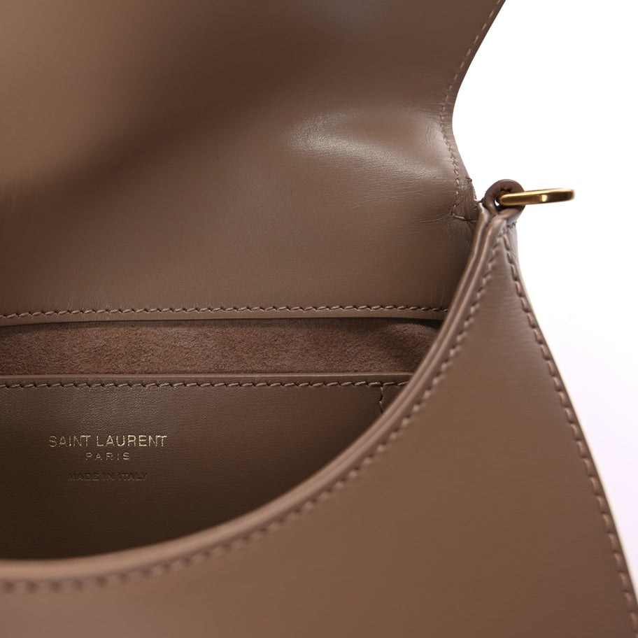Saint Laurent Box Calfskin Mini Voltaire Top Handle Bag  Dark Toffee Image 5