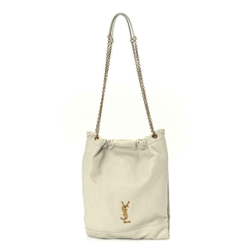  Saint Laurent Lambskin Matelasse Monogram Medium Jamie 4.3 Pochon  Blanc Vintage