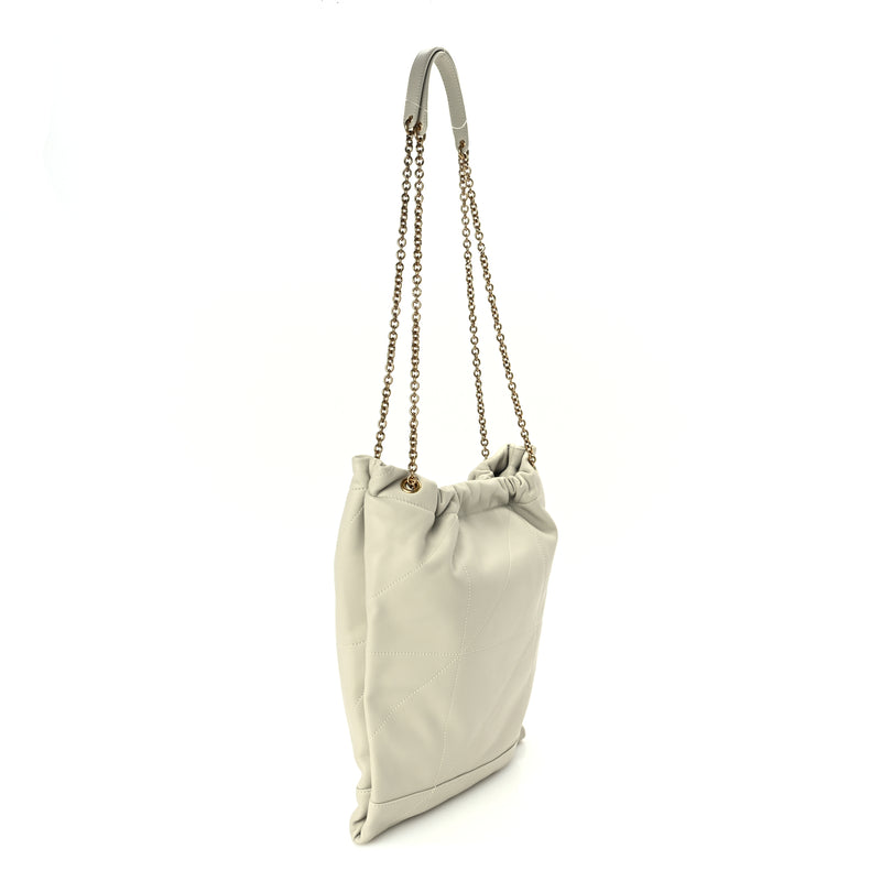  Saint Laurent Lambskin Matelasse Monogram Medium Jamie 4.3 Pochon  Blanc Vintage