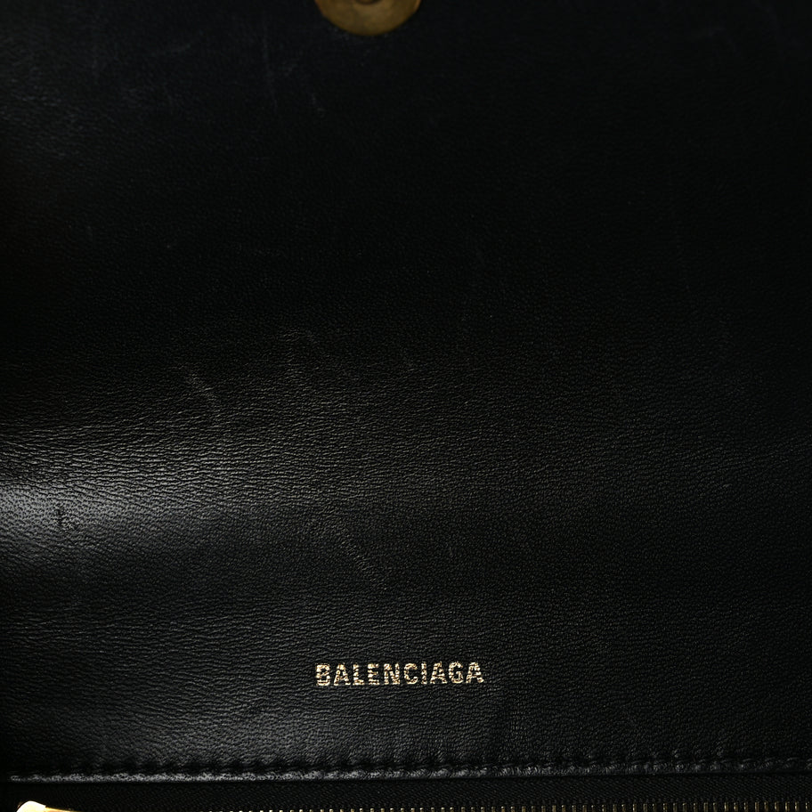 Balenciaga Shiny Box Calfskin Small Hourglass Top Handle Bag  Black Image 5