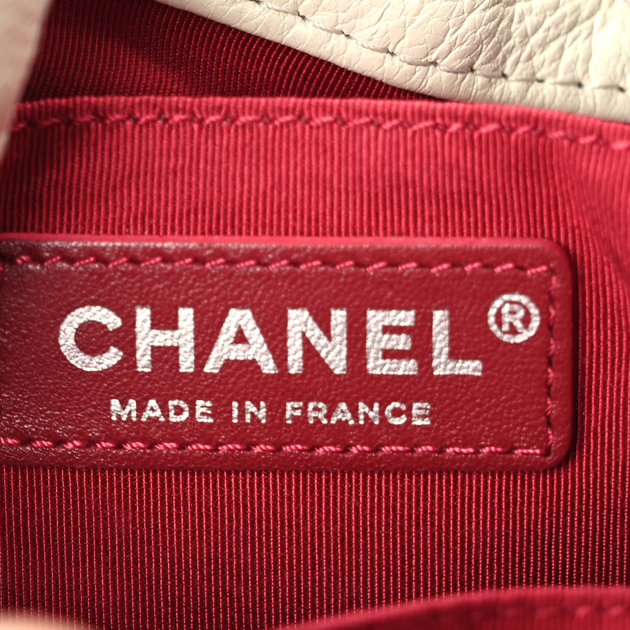 Chanel Aged Calfskin Quilted Small Gabrielle Bucket White Black Image 4