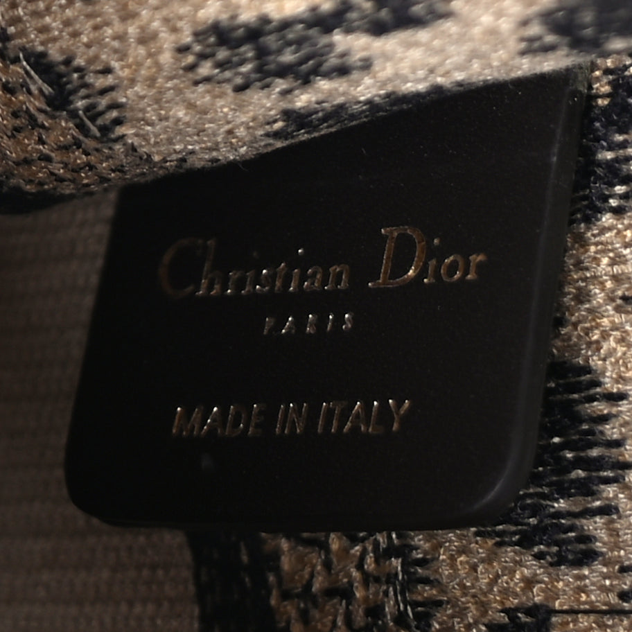 Christian Dior Canvas Mizza Embroidered Mini Leopard Book Tote