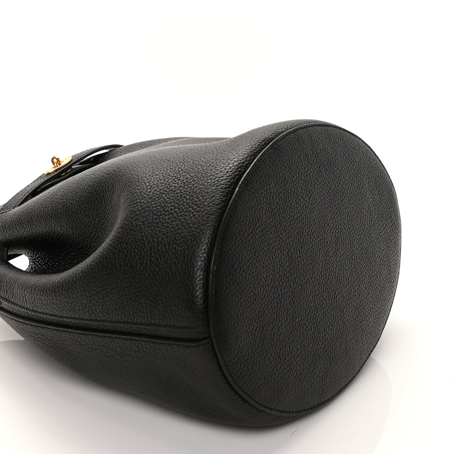 Mulberry Small Classic Grain Calfskin Small Abbey Bucket Bag Black Image 7