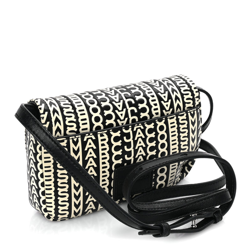 Marc Jacobs Calfskin The Monogram J Marc Shoulder Bag Black White