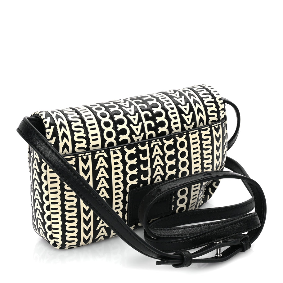 Marc Jacobs Calfskin The Monogram J Marc Shoulder Bag Black White Image 2