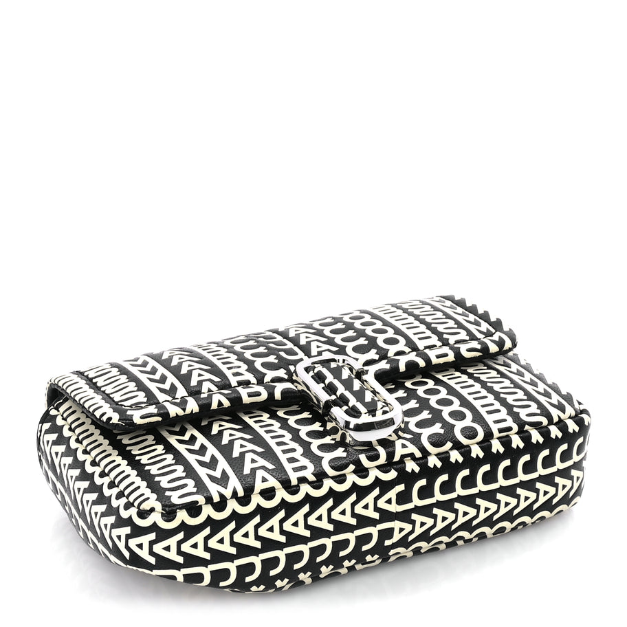 Marc Jacobs Calfskin The Monogram J Marc Shoulder Bag Black White Image 3