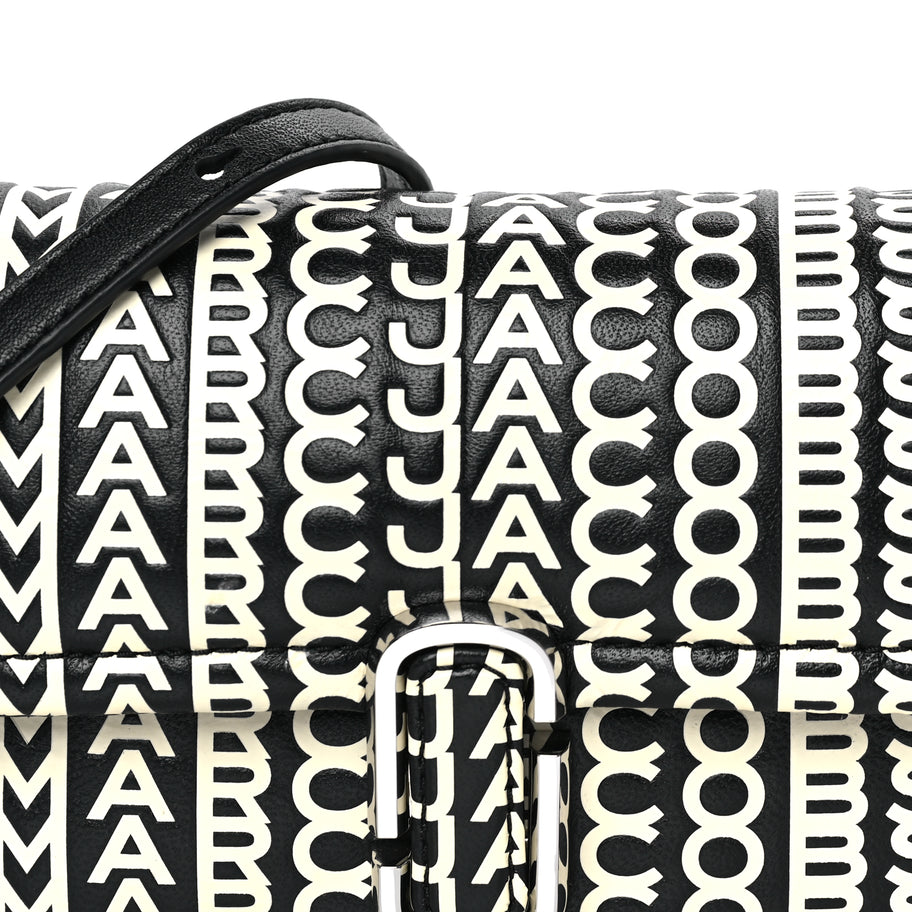 Marc Jacobs Calfskin The Monogram J Marc Shoulder Bag Black White Image 6